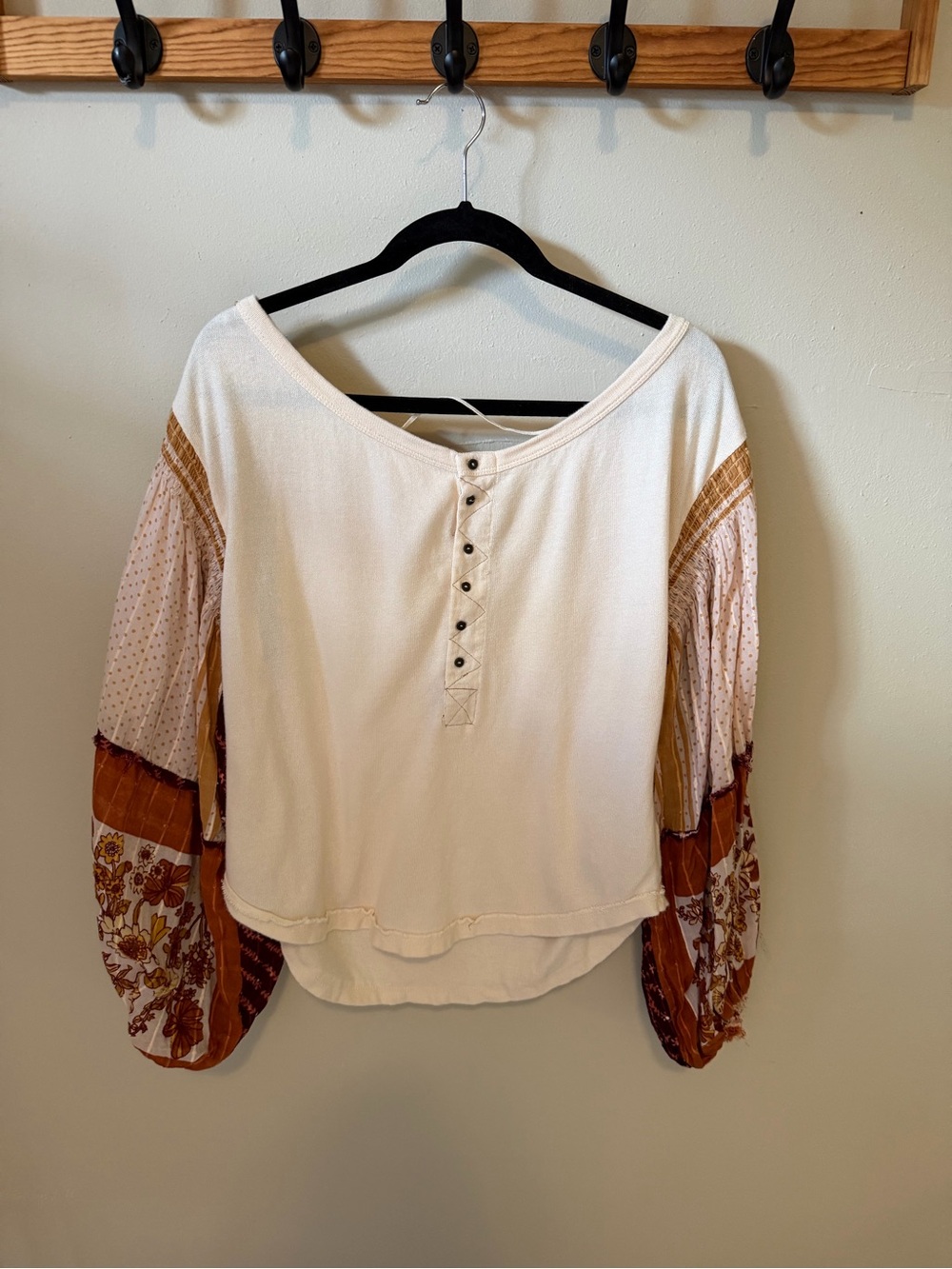 🤍 Free People Boho Puff Sleeve Top Size M